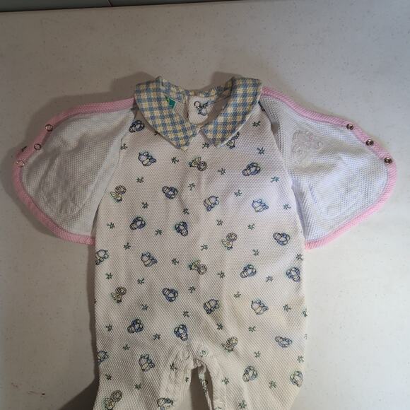 Vtg Mc Baby One Piece Animals Print Baby Girl One Piece Jumpsuit Footie 3-6 mo - Picture 12 of 15